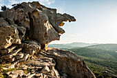 Bizarre Granitfelsen, Roccia dell Orso, Sonnenuntergang, Capo d'Orso, Palau, Costa Smeralda, Sardinien, Italien