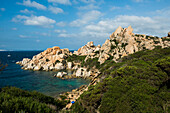  Bizarre and huge granite rocks by the sea, Spiaggia di Cala Spinosa, Capo Testa, near Santa Teresa di Gallura, Sardinia, Italy 