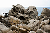  Bizarre and huge granite rocks by the sea, Capo Testa, near Santa Teresa di Gallura, Sardinia, Italy 