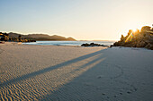 Sonnenaufgang, Spiaggia di Porto Giunco, Capo Carbonara, Villasimius, Südküste, Sardinien, Italien