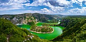  River loops in the canyon of the Uvac river, natural landscape, river landscape, Zlatibor mountains, Serbia, panorama 