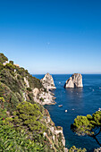  View of the Faraglioni rocks, Capri, Gulf of Naples, Italy 