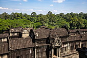  View from tower in the Hindu-Buddhist temple complex Angkor Wat, Angkor Wat, near Siem Reap, Siem Reap Province, Cambodia, Asia 