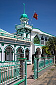  Fence and administrative building in a Cham village with predominantly Muslim population, Chau Phong, Tan Chau, An Giang, Vietnam, Asia 