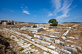 Ruins of buildings in Miletus, an ancient Greek then Roman city of western Anatolia. Aydin Province, Turkey.