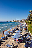 Elevated view of the Ladies Beach in Kusadasi, Aydin Province, Turkey.