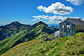  Hut Rifugio Coda with Colma di Mombarone in the background, Rifugio Coda, GTA, Grande Traversée des Alpes, Biella, Alpi Biellesi, Valais Alps, Piedmont, Italy 