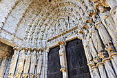 central gate called Glorification of Virgin, North Portal of the Cathedral of Our Lady of Chartres,Eure et Loir department,region Centre,France,Europe