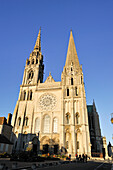 West facade of the Cathedral of Our Lady of Chartres,Eure et Loir department,region Centre,France,Europe