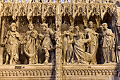 The Disciples of Emmaus and The Incredulity of Saint Thomas, sculpted scenes, by Thomas Boudin in 1610 and 1611, of the monumental screen around the choir, Cathedral of Our Lady of Chartres,Eure et Loir department,region Centre,France,Europe