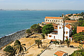 overview of the village from the Castel, Ile de Goree (Goree Island), Dakar,Senegal, West Africa