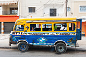 colourful bus in a street of Dakar,Senegal, West Africa