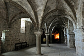 Ambulatory for Monks,Mont Saint-Michel Abbey,Manche department,Low Normandy region,France,Europe