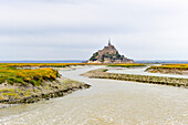 mouth of the Couesnon River, Mont-Saint-Michel bay, Manche department, Normandy region, France, Europe