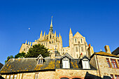 view of the abbey from the ramparts of Mont-Saint-Michel, Manche department, Normandy region, France, Europe