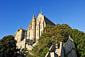 view of the abbey from the ramparts of Mont-Saint-Michel, Manche department, Normandy region, France, Europe