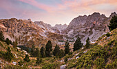  High valley Buni i Jezerces, Prokletije Mountains, Albania, Montenegro, Europe 