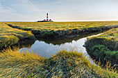 Leuchtturm Westerhever, Priele, Schleswig-Holstein, Deutschland