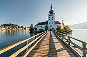  Footbridge to Orth Castle, Gmunden, Traunsee, Upper Austria, Austria 