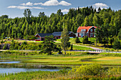  traditional farm on a lake in southern Sweden 