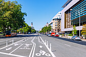  Pennsylvania Avenue with lanes for cyclists in Washington DC, District of Columbia, USA 