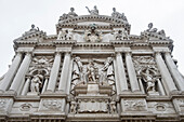 Baroque facade of the Church of Santa Maria Zobenigo in Venice, Italy.