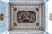  Ceiling painting in the interior of the castle church of Friedenstein Castle in Gotha, Thuringia, Germany  