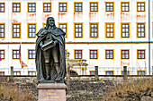  Monument to Ernst the Pious in front of Friedenstein Castle in Gotha, Thuringia, Germany  