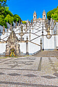 Monumental baroque stairway leading Bom Jesus do Monte church, Braga, Minho Province, Portugal 