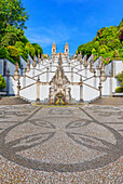 Monumental baroque stairway leading Bom Jesus do Monte church, Braga, Minho Province, Portugal 