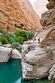 Wadi Shab, canyon near Tiwi, Sultanate of Oman, Arabian Peninsula, Middle East