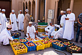 Pomegranate (fruit) for sale at the big Friday market at Nizwa, Ad Dakhiliyah Region, Sultanate of Oman, Arabian Peninsula, Middle East