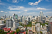 Aerial view of Bangkok city on a bright sunny day. Bangkok, Thailand.