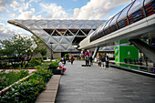 Crossrail Place and Garden, Canary Wharf, Docklands, Tower Hamlets, Isle of Dogs,  London, England, Vereinigtes Königreich, UK, Europa, Foster + Partners Architekten