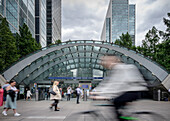 Eingang zur Metro, London, Canary Wharf, England, Vereinigtes Königreich, UK, Europa
