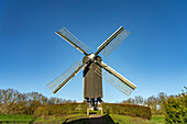  Windmill of the inhabited former fortress Bourtange, Groningen, Netherlands  