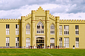  Parade ground with Old Baracks of the Virginia Military Institute in Lexington, Rockbridge County, Virginia, USA 