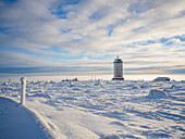  The Brocken weather station on the Brocken summit, Brocken, Harz, National Park, Schierke, Wernigerode, winter, frost, ice, Harz district, Saxony-Anhalt, East Germany, Central Germany, Germany, Europe 