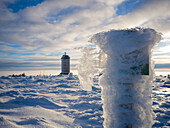  Icy frost on the Brocken summit, Brocken, Harz, National Park, Schierke, Wernigerode, winter, frost, ice, Harz district, Saxony-Anhalt, East Germany, Central Germany, Germany, Europe 