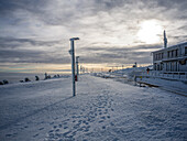  Brocken train station on the Brocken summit, Brocken, Harz, National Park, Schierke, Wernigerode, winter, frost, ice, Harz district, Saxony-Anhalt, Eastern Germany, Central Germany, Northern Germany, Germany, Europe 