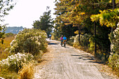Radfahrer auf dem Gordons Pond Trail im Cape Henlopen State Park  in Lewes, Sussex County, Delaware, USA