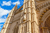  Fassade der Kathedrale La Seu, Palma de Mallorca, Mallorca, Balearen, Spanien 