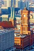 Rotes Rathaus Red City Hall, Alexanderplatz, Berlin, Germany.