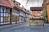  Half-timbered houses in the old town of Wernigerode, Saxony-Anhalt, Germany  