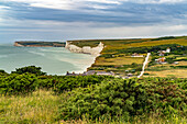  white cliffs of the Seven Sisters National Park, Sussex, England, Great Britain, Europe  
