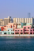  Colorful houses in the Mina district in Doha, Qatar 