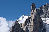Blick auf das Gletschermeer am Mont-Blanc, Panorama-Gondel, Mer de Glace, Vallee Blanche, Chamonix Mont Blanc, Haute Savoie, Frankreich