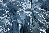 Detailaufnahme vom Gletschermeer am Mont-Blanc, Glacier des Bossons, Plateau des Pyramides, Chamonix Mont Blanc, Haute Savoie, Frankreich, Europa