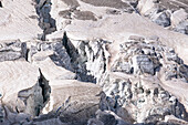 Detailaufnahme vom Gletschermeer am Mont-Blanc, Panorama-Gondel, Mer de Glace, Vallee Blanche, Chamonix Mont Blanc, Haute Savoie, Frankreich
