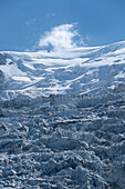 Detailaufnahme vom Gletschermeer am Mont-Blanc, Glacier des Bossons, Plateau des Pyramides, Chamonix Mont Blanc, Haute Savoie, Frankreich, Europa